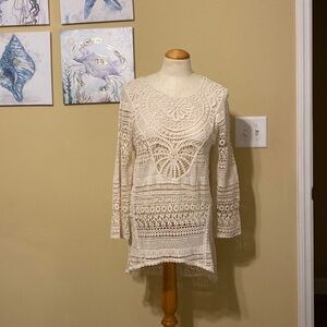 New! Crotchet Lace High Low Style Shirt